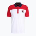 Maglietta polo da uomo FILA Lianshan Blocked bright white-true red 5