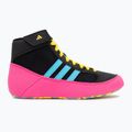 Scarpe da boxe per bambini adidas Havoc core black/signal cyan/yellow 2