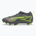PUMA Ultra 5 Match FG/AG Jr scarpe da calcio per bambini argento invecchiato opaco/allarme giallo/puma argento invecchiato