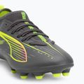 PUMA Ultra 5 Match FG/AG Jr scarpe da calcio per bambini argento invecchiato opaco/allarme giallo/puma argento invecchiato 7