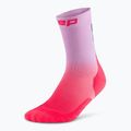 Calze a compressione CEP da uomo Run Edt. Gradient Mid Cut Compression 5.0 rosa/lilla sbiadito 2