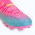 Scarpe da calcio per bambini PUMA Future 9 Match FG/AG Jr poison pink/puma white/sun stream/bright aqua/puma black 7