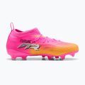 Scarpe da calcio per bambini PUMA Future 9 Match FG/AG Jr poison pink/puma white/sun stream/bright aqua/puma black 2