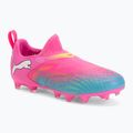 Scarpe da calcio per bambini PUMA Future 9 Match LL FG/AG Jr poison pink/puma wht/sun stream/bright aqua/puma blk