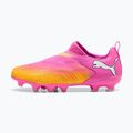Scarpe da calcio per bambini PUMA Future 9 Match LL FG/AG Jr poison pink/puma wht/sun stream/bright aqua/puma blk