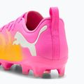 Scarpe da calcio per bambini PUMA Future 9 Play FG/AG Jr poison pink/puma wht/sun stream/bright aqua/puma blk 4