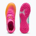 Scarpe da calcio per bambini PUMA Future 9 Match TT + Mid Jr poison pink/puma wht/sun stream/bright aqua/puma blk 3