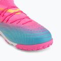 Scarpe da calcio per bambini PUMA Future 9 Match TT + Mid Jr poison pink/puma wht/sun stream/bright aqua/puma blk 7