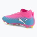 Scarpe da calcio per bambini PUMA Ultra 6 Match+ LL FG/AG Jr poison pink/puma white/sun stream/bright aqua/puma black 3