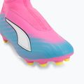 Scarpe da calcio per bambini PUMA Ultra 6 Match+ LL FG/AG Jr poison pink/puma white/sun stream/bright aqua/puma black 7