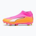 Scarpe da calcio per bambini PUMA Ultra 6 Match+ LL FG/AG Jr poison pink/puma white/sun stream/bright aqua/puma black