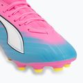 Scarpe da calcio per bambini PUMA Ultra 6 Match FG/AG Jr poison pink/puma white/sun stream/bright aqua/puma black 7