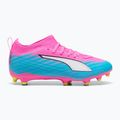 Scarpe da calcio per bambini PUMA Ultra 6 Match FG/AG Jr poison pink/puma white/sun stream/bright aqua/puma black 3