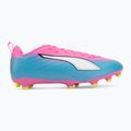 Scarpe da calcio per bambini PUMA Ultra 6 Play FG/AG Jr poison pink/puma white/sun stream/bright aqua/puma black 2