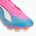 Scarpe da calcio per bambini PUMA Ultra 6 Play FG/AG Jr poison pink/puma white/sun stream/bright aqua/puma black 7