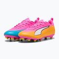 Scarpe da calcio per bambini PUMA Ultra 6 Play FG/AG Jr poison pink/puma white/sun stream/bright aqua/puma black 4
