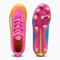 Scarpe da calcio per bambini PUMA Ultra 6 Play FG/AG Jr poison pink/puma white/sun stream/bright aqua/puma black 6