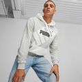 Felpa PUMA Power Graphic Hoodie TR grigio chiaro da uomo, in erica 3