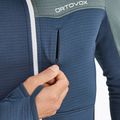 Felpa uomo ORTOVOX Fleece Light Grid con cappuccio oceano profondo 4