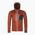 Felpa con cappuccio da uomo ORTOVOX Fleece Grid Hoody arancione