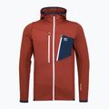Felpa con cappuccio da uomo ORTOVOX Fleece Grid Hoody arancione