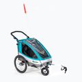 Rimorchio per biciclette Qeridoo Sportrex 1 blu petrolio