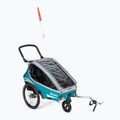 Rimorchio per bicicletta Qeridoo Kidgoo1 blu petrolio