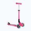 Monopattino a tre ruote per bambini Globber Junior Foldable Lights rosa intenso