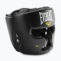 Casco da boxe in pelle Everlast da uomo con protezione guance e mento nero 350 BLK - S/M