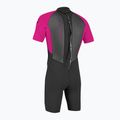 O'Neill Reactor-2 2mm Back Zip S/S Spring nero/berry schiuma da nuoto per bambini 2