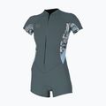 Muta da nuoto da donna O'Neill Bahia 2/1 Front Zip SS Spring shade/palmento tropical/faded denim