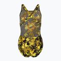 Costume intero Speedo Placement Powerback donna nero/giallo 2