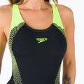 Costume intero Speedo Placement Laneback donna nero/giallo 4