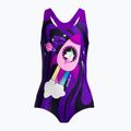 Costume intero da bambino Speedo Digital Placement viola/nero