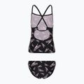 Speedo Printed Tie-Back Tankini nero/rosa, costume intero per bambini 2