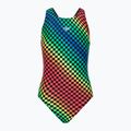 Costume intero Speedo Digital Allover Leaderback per bambini nero/giallo