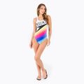 Speedo Retro Placement Medalist, costume intero da donna bianco/nero 2