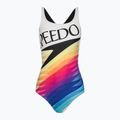 Speedo Retro Placement Medalist, costume intero da donna bianco/nero 6