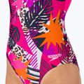 Speedo costume intero donna Allover U-Back leaf true navy/fluo pink/salso 8