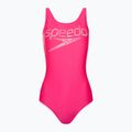 Costume intero donna Speedo Logo Deep U-Back rosa fluo