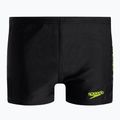 Speedo Plastisol Placement, costume da bagno per bambini nero/limone atomico/piastrella