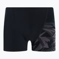 Speedo Hyper Boom Placement V-Cut Aquashort da uomo, boxer da bagno nero/grigio ossido