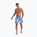 Speedo Printed Leisure 16" da uomo, pantaloncini da bagno blu fiammante/bianco 2