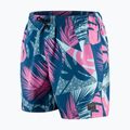 Speedo Printed Leisure 16" da uomo, pantaloncini da bagno petrolio scuro/pesce/rosa