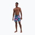 Speedo Printed Leisure 16" da uomo, pantaloncini da bagno petrolio scuro/pesce/rosa 3