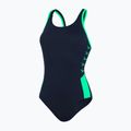 Speedo Boom Logo Splice Muscleback costume intero donna true navy/fake green 5