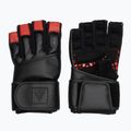 RDX L4 Guanti da allenamento per il sollevamento pesi in pelle rosso/nero