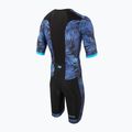 ZONE3 Activate+ Tuta da triathlon da uomo Tropical Palm a manica corta con zip completa navy/blu 2