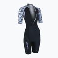 Tuta da triathlon da donna ZONE3 Lava Short Sleeve Trisuit bianco/ghiaccio 3