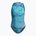 Costume da bagno intero da donna ZONE3 High Neck Costume teal tie dye